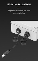LSHITECH M20.8 Prise USB Type-B femelle à monter sur panneau avec écrou frontal fileté, contacts à pas de 2 mm
