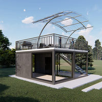 Usine nouveau design de luxe préfabriqué modulaire maison d'été jardin arrière-cour chambre mur de verre salon hôtel maison préfabriquée bureau