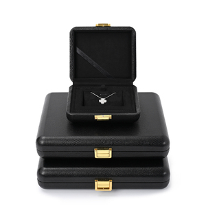 FANXI Jewelry Packaging <b>Boxes</b> <b>Black</b> PU Leather Microfiber Travel Jewelry Storage Box - Product Image 1