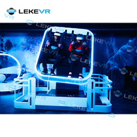 LEKE VR Park Silla de movimiento de realidad virtual 2 asientos 360 Rotación 9D VR Montaña rusa Máquina de simulador de cine