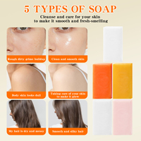 Sabun Pembersih 3 in 1 Kunyit Kojic Pepaya Niacinamide untuk Rambut, Wajah, dan Tubuh, 5 Jenis, Membersihkan dengan Lembut, Memberikan Kulit Bercahaya