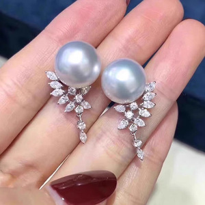 Orecchini a Perno Geometrici Simili a Perle per Donne, Eleganti Orecchini Scintillanti per Uso Quotidiano e Feste, Gioielli alla Moda - Product Image 2