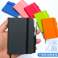 Carnet de poche A7 à pages vierges motif lin, carnet de notes portable compact, agenda portable, vente en gros