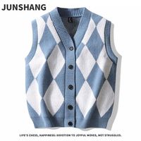 Pull en tricot unisexe en fourrure de lapin, col en V, sans manches, coupe ample, style minimaliste et élégant, longueur moyenne, collection Printemps-Automne-Hiver, offre spéciale
