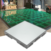 Dalles de sol LED DMX 3D à effet miroir infini, magnétiques, portables, carrées 50x50cm, pour mariages, boîtes de nuit, DJ et discothèques