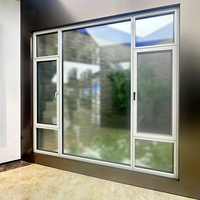 Ventanas Grandes de Vidrio con Marco Minimalista Moderno, Plegables, con Rotura de Puente Térmico y Triple Aislamiento de Aleación de Aluminio