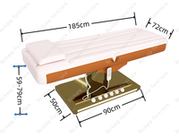 Lit de massage électrique professionnel de luxe rose pour salon de beauté, spa, cosmétique, avec dossier incurvé pour les cils, le visage et les soins de beauté