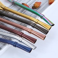 Nouvelle paille à yerba maté en acier inoxydable 304 de qualité alimentaire, cuillère à bombilla réutilisable, emballée dans une boîte en papier