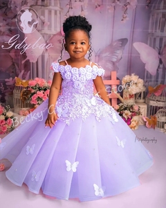 <span class=keywords><strong>Vestidos</strong></span> <span class=keywords><strong>de</strong></span> Niña <span class=keywords><strong>de</strong></span> las Flores Personalizados para Bodas, Apliques <span class=keywords><strong>de</strong></span> Mariposas y Perlas, Vestido <span class=keywords><strong>de</strong></span> Fiesta <span class=keywords><strong>de</strong></span> Cumpleaños para Niñas, Primera Comunión - Product Image 4