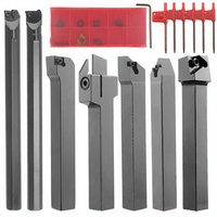 Ensemble de 7 outils de tournage pour tour, diamètre de tige 12 mm, lames de fraisage métalliques, pièces en acier pour usinage CNC, non revêtues, CG1887, Zhejiang