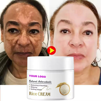 Crème Visage Douce Non Grasse à l'Extrait de Riz Glycérine Collagène Vitamine E Sans Sulfate Hydratante Anti-Âge Éclaircissante
