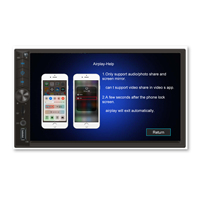 Autoradio portable double DIN avec GPS, amplificateur et DSP, écran tactile HD 7 pouces, compatible Apple CarPlay et Android Auto