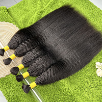 Migliori Capelli Umani Grezzi Vietnamiti in Bulk, Doppia Trama, per Trecce Boho, Capelli Afro Kinky in Bulk
