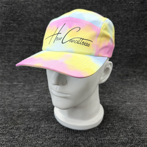 Casquette de <span class=keywords><strong>camping</strong></span> à cinq panneaux avec logo personnalisé, tie-dye, respirante, pour la course en plein air, les sports, la randonnée, avec blocs de couleur - Product Image 5