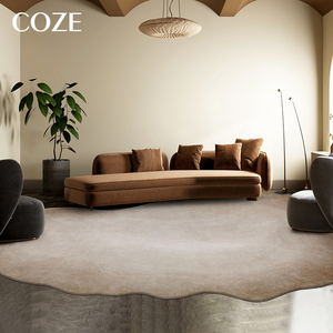 Tappeto in Lana <span class=keywords><strong>su</strong></span> <span class=keywords><strong>Misura</strong></span> di Forma Irregolare e Unica per Soggiorno, Grigio-Marrone, Grande Formato - Product Image 2