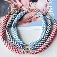 Collier à breloques en acier inoxydable plaqué or 18 carats ZM03, collier foulard multicolore, collier ras-du-cou élégant à faire soi-même