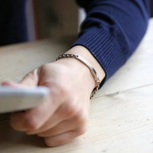 Inspire jewelry – bracelet personnalisé en acier inoxydable pour hommes, avec barre de gravure, chaîne <span class=keywords><strong>gourmette</strong></span>, vente en gros - Product Image 5