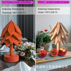 Posavasos de madera con forma de árbol, diseño floral, tapete aislante del calor para uso en mesas de café, té y fiestas. - Product Image 3