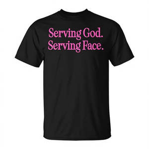 T-shirt promozionale con citazioni cristiane: Servire Dio, servire il Viso di Gesù - Product Image 2