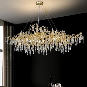 PM铝支水晶圆形吊灯法国豪华艺术造型玻璃吊灯别墅客厅卧室金色吸顶灯 - Product Image 2