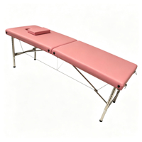 Table de massage pliante stable à 2 sections avec pieds en acier inoxydable, réglable pour salon