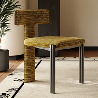 Chaises de salle à manger modernes de luxe en tissu de créateur haut de gamme, chaises de salle à manger élégantes et modernes pour hôtel, en flanelle, en vente