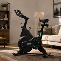 Vélo d'appartement Zhuobu Aesthetic 2026 en promotion – Noir et blanc, entraînement intérieur, silencieux, transmission par courroie, écran LCD, revêtement en polaire