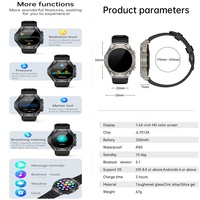 Reloj Inteligente AMOLED con Pantalla Táctil LCD a Color, Almacenamiento de Llamadas, Resistente al Agua IP68