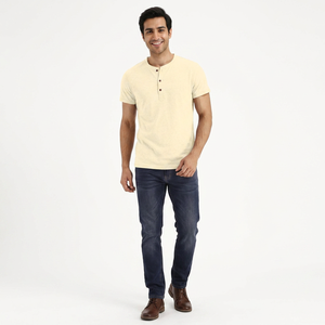 T-shirt imprimé pour homme avec logo personnalisé sur le devant, design vierge, coupe classique, motif uni, 100 % coton respirant - Product Image 1