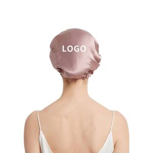 Double-decker Satin Hair <b>Bonnets</b> Sleeping protection Cap Women with Adjustable Button - Product Image 5
