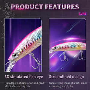 Vente en gros d'appâts durs en plastique ABS de haute simulation coulant leurre de pêche artificiel Pesca Minnow 132.5mm 37g pour bar - Product Image 5