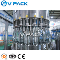 Ligne de production de machines de lavage, de remplissage et de bouchage de bouteilles en plastique et en verre pour boissons gazeuses et eau liquide entièrement automatique