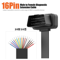 Universal OBD2 Cable de modo dual Lector de código de transferencia de alta velocidad estable para diagnóstico de vehículos Tipo-C y 16 pines