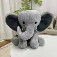 En stock peluche éléphant gris blanc poupée peluche personnalisée peluche oreiller bébé sommeil et soulagement du stress conception populaire