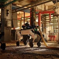 Robot chien intelligent sans fil étanche télécommandé avec transmission d'image pour inspection, sauvetage d'urgence et lutte contre les incendies en extérieur