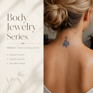 Tatuaje Temporal de Lujo HF, Inspirado en Joyería, Arte Radiante en Oro Rosa, para Sesiones de Fotos Glamurosas, Joyería Corporal Instantánea y Chic - Product Image 3