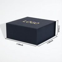 Boîte cadeau de luxe haut de gamme à fermeture magnétique, pliable, style livre, en papier artistique, noir mat, avec logo, pour présentation de produits premium