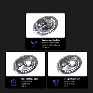 ไฟหน้า HETOP สำหรับรถโฟล์คสวาเกน บีเทิล ปี 2012-2018 อัพเกรดเลนส์ LED ไฟหน้ารถยนต์ อุปกรณ์ตกแต่งรถยนต์ ขายดี ติดตั้งง่ายแบบ Plug and Play พร้อมไฟ DRL - Product Image 3
