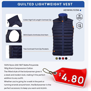 Áo khoác may chần bông Áo ghi lê nhẹ may chần bông Áo khoác làm việc màu đen may chần bông Áo khoác chống thấm nước nhanh khô - Product Image 6