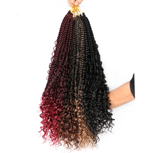 BELEZA Fábrica al por mayor Diosa Locs Caja desordenada Trenzas Crochet Bohemian Hair Curly Pre-Looped Boho <span class=keywords><strong>River</strong></span> Box Trenzado - Product Image 2