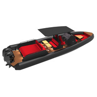 Vente d'usine pas cher 40ft 38ft 12m coque en aluminium gonflable lac rivière dérive extérieure avec moteur hors-bord ponton grand bateau à côtes