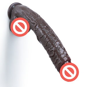 Dildo de Silicona Líquida Marrón con Ventosa Manual, Simulación de Pene, Dispositivo de Masturbación Femenina Suave, 31cm 800g, Impermeable y Ecológico - Product Image 2