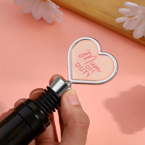 Heart Shaped <b>Wine</b> Stopper Gold Silver Zinc Alloy Mum Off Duty Bottle Seal Wedding Gift - Product Image 3