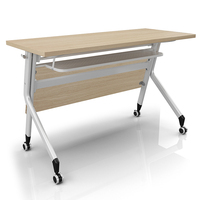 Table de conférence moderne en bois LIWEI avec design pliable, étagère de rangement en acier, roulettes, matériau MFC pour usage domestique et commercial