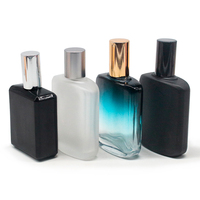 Flacon de parfum en verre givré réutilisable avec pulvérisateur à pompe, capacité de 50 ml/100 ml, pour un nettoyage et un remplissage faciles