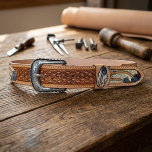 Ceinture carrée pour homme en cuir de vache véritable à 100 %, boucle à ardillon, style vintage, tendance, imperméable, écologique, durable, largeur 3,8 cm - Product Image 1