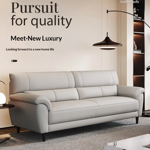 2026 New Nordic Top Grain Leather <b>Sofa</b> 3 Seater Modern Minimalist <b>For</b> Small Apartment - Product Image 2