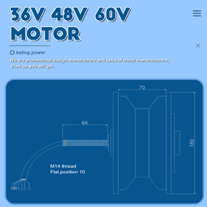 11 بوصة محور أحادي المحور كارت منقسم لمحرك كهربائي بدون فرش 48v 36v 60v خيارات - Product Image 3