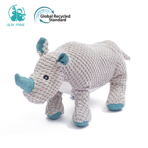 Fabricant en gros de jouets pour chiens en peluche indestructibles, qui couinent et résistent à la mastication, en forme de rhinocéros - Product Image 6