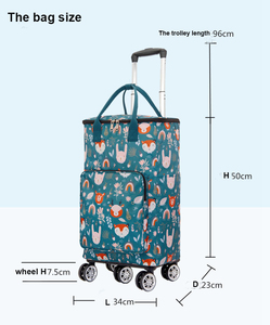 Sac de voyage à roulettes, sac de transport à main, sacs de voyage à roulettes, chariot de transport, sac de shopping pliable à roulettes - Product Image 2
